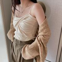 ราคา ผ้าคลุมไหล่ถักสไตล์เกาหลีสำหรับผู้หญิงเสื้อคาร์ดิแกนสีทึบสำหรับสำนักงานต้นฤดูใบไม้ร่วงแขนมุกผ้าคลุมไหล่ผ้าพันคอใช้ได้สองแบบ (23003511007)