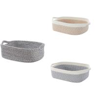 ราคา Rectangular Cotton Rope Storage Basket Toy Storage Basket Bathroom Storage Basket (21674787489)