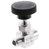ราคา Needle Valve Adjustable 1 4 inch Male to Female Thread Stainless Steel 304 Flow Control Shut Off Crane Needle Valve ab5 (23161262451)