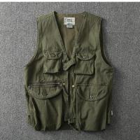 ราคา สไตล์ทหารอเมริกัน ลายพราง แขนกุด เสื้อกั๊ก ชุดทํางานยุทธวิธีกลางแจ้งของผู้ชาย เสื้อแจ็คเก็ต Multi Pocket หลวม Fit Youth Popular (20648980967)