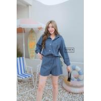 ราคา Ysl Jeans Set ชุดเซตผ้ายีนเนื้อดี แขนยาวช่วงอกปักตัวอักษรตามแบบฉบับแบรนด์ดัง งานสวยเป๊ะมากๆนะคะ สามารถใส่แยกเซตกันได้นะคะ เซตนี้คุ้มสุดๆคะ (21743754336)