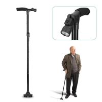 ราคา ไม้เท้าคนแก่ รุ่นใหม่ มีไฟ LED MAGIC CANE With LED Light ไฟ led ไม้เท้าพับได้ ไม้เท้าเดินป่า ไม้เท้าช่วยพยุงเดินสำหรับผู้สูงอายุ ปรับระดับได้ พร้อมไฟฉาย สีดำ ไม้เท้าสำหรับผู้สูงอายุ พับเก็บได้ง่าย (88