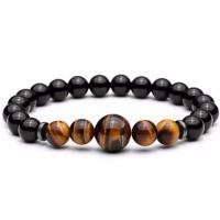 ราคา กำไลหินนำโชค นิลแท้ประดับด้วยพลอยตาเสือ by siamonlineshop (1856676416)