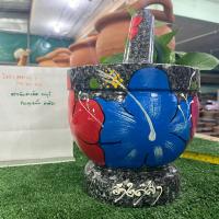 ราคา ครกหิน ครกหินทรงลึกวาดลายชบา ครกหินขนาด6นิ้ว พร้อมสาก mortar and pestle ครกหินจากแหล่งผลิต ครกและสาก ครกหินแท้ ครกอ่างศิลา (1423396795)