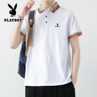 ราคา Playboy เสื้อโปโลผู้ชายแขนสั้นเสื้อโปโลผู้ชายเสื้อยืดแขนสั้นคอปกสไตล์ธุรกิจสำหรับผู้ชาย (23087464855)