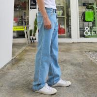 ราคา Golden Zebra Jeans กางเกงยีนส์ชายทรงขากระบอกใหญ่ผ้าไม่ยืดเอวสูงไซส์เล็กไซส์ใหญ่ (22650484607)