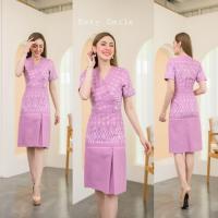 ราคา ชุดเดรสลายไทย ผ้าฝ้ายมัดหมี่เปลือกไม้พิมพ์ลายไทย ผ้าอัดกาวทั้งชุด ชุดทำงานผ้าไทย เดรสออกงานผ้าไทย (12340241589)