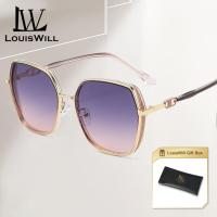 ราคา LouisWill แว่นตากันแดดผู้หญิงแฟชั่นฤดูร้อนแว่นตากันแดดกรอบขนาดใหญ่ UV400ครีมกันแดดกันแสง UV แว่นกันแดดแว่นเดินทางน้ำหนักเบา (22285119143)