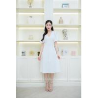 ราคา ชุดราตรี ชุดออกงาน ชุดไปงานแต่งงาน เดรสสั้นแขนระบาย กระโปรงคลุมเข่า แนวเรียบหรู สวยดูดี ใส่ได้ทั้งงานกลางวัน งานกลางคืน สี ขาว ฟ้า ชมพู (21364613606)