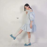 ราคา เดรสทรงปล่อย เว้าหัวใหล่ (23269874976)