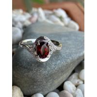 ราคา แหวนโกเมน เงินแท้ 925 เคลือบทองคำขาว (4416626648)