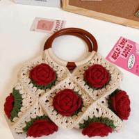 ราคา duoka กระเป๋าถือลายดอกกุหลาบวินเทจ ทำด้วยมือ (22029631491)