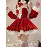 ราคา คริสต์มาสผู้หญิงชุดราตรีคอสเพลย์ซานตาเครื่องแต่งกายสีแดงสีขาวกระโปรงสั้นสนุกเสื้อผ้าที่สง่างามบทบาทการเล่นชุดเสื้อผ้า (22811555930)