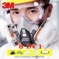 ราคา หน้ากากกันแก๊ส 3M รุ่น 6200 ขนาดกลาง จัดชุด 8ชิ้น หน้ากากป้องกัน หน้ากากป้องกันสารเคมี พร้อมตลับกรอง 6001 แผ่นกรองฝุ่น 5N11 501 ป้องกันระบบหายใจจากสารเคมี ป้องกันฟูมโลหะ ละออง หน้ากากกรองสารเคมี N95 C