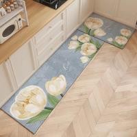 ราคา แผ่นพื้นครัวกันน้ำมันกันลื่นกันน้ำป้องกันความเมื่อยล้า Keset Dapur ลายดอกไม้สีสันสดใสไม่ลื่น Comfort พรมห้องครัวแบบยืน (22208198664)