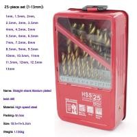ราคา ดอกสว่านเจาะเหล็ก 13 19 25PCS 1 0 13mm HSS Ti เคลือบเจาะบิตชุดสำหรับโลหะงานไม้เจาะเครื่องมืออุปกรณ์เสริมในกล่องเหล็ก ดอกสว่านเจาะปูน ดอกสว่านเจาะไม้ Drill Bit Set ชุดดอกสว่าน ดอกเจาะเหล็ก ดอกเจาะคอนกร