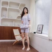 ราคา ไม่ต้องรีด มีซับใน ให้นมได้ ชุดเซ็ตคลุมท้อง เสื้อ กางเกงขาสั้น ผ้าชีฟอง 1140 (19491385895)