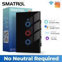 ราคา SMATRUL ไม่มีสวิตช์ไฟอัจฉริยะสายกลางWIFI ไฟเดี่ยวสีดำและสีขาวควบคุมด้วยการสัมผัส1 2 3ตัวจับเวลาสวิตช์อัตโนมัติในบ้านรองรับ Google Home nest Amazon Alexa 220V 240V (14387069089)