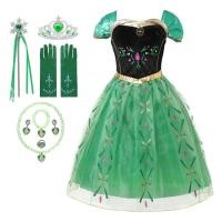 ราคา ชุดเดรสเจ้าหญิงสำหรับงานปาร์ตี้วันเกิดแฟนซีสีเขียวสำหรับเด็กผู้หญิงเด็กน้อย2024ชุดแอนนาโฟรเซ่นดิสนีย์พรรคเด็กเทศกาล (23031446461)