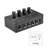 ราคา Kebidumei 4ช่องเครื่องขยายเสียงสเตอริโอ HA400เครื่องขยายเสียงหูฟังพร้อม Power US EU Plug Adapter (14355528712)