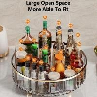 ราคา 360 Rotating Cosmetic Organizer Light Luxury Perfume Skincare Organizer Transparent Makeup Storage Tray (22897176553)
