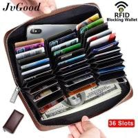 ราคา กระเป๋าเงินใส่บัตรสินเชื่อ JvGood ที่ใส่กระเป๋าสตางค์บัตรเครดิตกัน RFID หนังของแท้กล่องกระเป๋าคลัทช์ Dompet Travel รักษาความปลอดภัยความจุกระเป๋าใหญ่กระเป๋าใส่เงินมีกระเป๋าหน้าสำหรับผู้หญิงผู้ชาย (1274