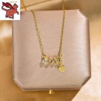 ราคา สร้อยคอผู้หญิง สร้อยสแตนเลสแท้ สร้อยทอง18kแท้ รักตัวอักษรสร้อยคอเพชรผู้หญิงพู่จี้หรูหรากระดูกไหปลาร้าโซ่ (19970801589)