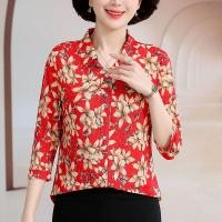 ราคา พิมพ์ลายเสื้อแขน3 4สำหรับผู้หญิงมาใหม่เสื้อผ้าสตรีวัยกลางคนและผู้สูงอายุเสื้อผ้าสำหรับแม่วัยกลางคน (21718935962)