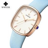 ราคา WWOOR แบรนด์เดิมสุภาพสตรีดูสายหนังแฟชั่นที่เรียบง่าย30เมตรกันน้ำสุภาพสตรีนาฬิกาข้อมือสำหรับผู้หญิง (16598969601)