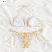 ราคา ZOOPF ชุดสามเหลี่ยมชุดว่ายน้ำบิกินี่เซ็กซี่สำหรับผู้หญิงเชือกแขวนคอผูกด้านข้างชุดบิกินี่ชุดว่ายน้ำชายหาดชุดเซ็ตสามเหลี่ยมชุดว่ายน้ำบิกินี่เซ็กซี่เหมาะสำหรับชุดว่ายน้ำเล่นเซิร์ฟ ZF MY เซ็ต (20453015237