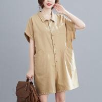 ราคา จั๊มสูทชุดทำงานแขนสั้นทรงหลวมสำหรับผู้หญิงกางเกงขาสั้นขากว้างไซส์ใหญ่สไตล์เกาหลีใส่แล้วดูผอมเพรียวสำหรับฤดูร้อนปี2023ชุดจั๊มสูทแฟชั่น (21983195711)