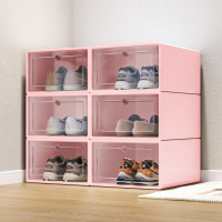 ราคา กล่องรองเท้า กล่องรองเท้าพลาสติก ชั้นวางรองเท้า กล่องใส่รองเท้าพับได้ กล่องเก็บรองเท้าอเนกประสงค์ มี2ขนาด หลายสี ตู้รองเท้า (23159407807)