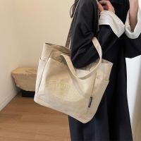 ราคา Casual Canvas Tote Bag Original Design Wind Style Shoulder Bag with Double Root for Young Women Soft Leather Lining Zipper Closed (22267069431)