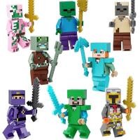 ราคา minecraft toys Compatible with LEGO building blocks Children birthday GIFT เครื่องมือดาบใช้ได้กับเลโก้ Minecraft มรกต HJFGF นักล่าผีดิบสตีฟก้ามเพชรจมน้ำตายบล็อคก่อสร้าง Minifigures (20888621409)
