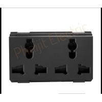 ราคา เต้ารับสากลคู่ รุ่น Haco W8318D MSB Duplex Universal Socket With Safety Shutter 16A 250V (22538952167)