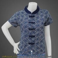 ราคา เสื้อ ม่อฮ่อม หม้อห้อม คอจีนกระดุม หญิง พิมพ์ลายจกไทยแต่งด้วยคอเสื้อสีทึบ เสื้อพื้นเมือง เสื้อหม้อฮ่อม เสื้อหม้อห้อม (909410889)