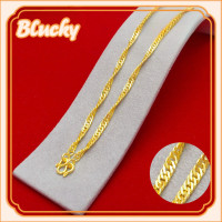 ราคา 18k สร้อยอิตาลี ทองคำแท้ AU750 สร้อยคอคลื่นน้ํา สินคเก็บเงินปลายทางได้ (22141027888)