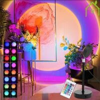 ราคา โปรเจคเตอร์ รีโมท ปรับสีได้ 16 สี RGB รุ่นใหม่ ไฟโรเซ่ Sunset Lamp โคมไฟแต่งห้อง ไฟไลฟ์สด พร็อพถ่ายรูป LED โคมไฟสายรุ้ง ไฟพระอาทิตย์ ไฟพระอาทิตย์ตก (10759482398)