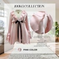 ราคา Plus size มินิเดรสชีฟองปลายแขนระบาย3ชั้นสม็อคเอวแต่งโบว์ของสาวอวบ มินิมอล รุ่น เดนนิส F55 (22758058861)
