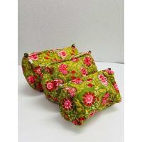 ราคา พร้อมส่ง กระเป๋าใส่เครื่องสำอาง ผ้าอินเดียนิ่มฟู่ ชุด 3 ใบ Indian 3 Set Soft Quilted Cosmetic Bag Soft Travel Bag (22879088448)