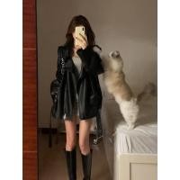 ราคา แจ็คเก็ตหนัง PU สีดำ สำหรับผู้หญิง ฤดูใบไม้ผลิและฤดูใบไม้ร่วง ดีไซน์เฉพาะตัว สไตล์เกาหลี เสื้อแจ็คเก็ตมอเตอร์ไซค์สุดเท่ (21108632041)