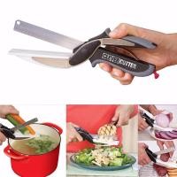 ราคา 2 in 1 มีดกรรไกร พร้อมถาดเขียง หั่น ผัก เนื้อ เนย สารพัดประโยชน์ Clever Cutter 2 in 1 Chopping Knife and Cutting Board Kitchen Scissor Chops Slices (409002437)