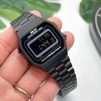 ราคา นาฬิกาข้อมือดิจิตอล สายสแตนเลสสีดำ ตัวเรือนทอง สไตล์วินเทจ ฟังก์ชันครบ กันน้ำ (23205025187)