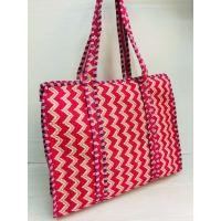 ราคา กระเป๋าอินเดียใบใหญ่ Indian Quilted Soft Handblock Tote Bag Timeless Wardrobe Staple (22879056544)