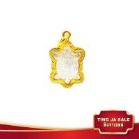ราคา จี้พระ จี้เต่าหลวงปู่หลิว รุ่นปลดหนี้ องค์เงิน เลี่ยมกรอบทองชุบ ชุบเศษทองเยาวราช ชุบทอง100 งานฝีมือจากช่างเยาวราช (1422946135)