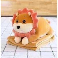 ราคา หมอนผ้าห่ม ตุ๊กตามีผ้าห่นในตัว น้องสิงโต ผ้านาโน ลายน่ารัก (23303349720)