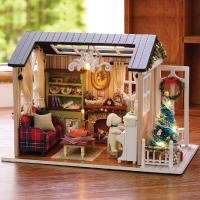 ราคา บ้านตุ๊กตาไม้จิ๋วสุดวิเศษชุดโมเดลอาคาร DIY ชุดผลิตของเล่นห้องเล็กพร้อมเฟอร์นิเจอร์ (22977856964)