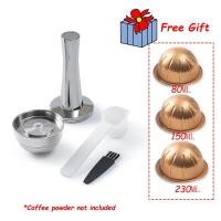 ราคา สแตนเลสสตีลแคปซูล Pod สำหรับ Nespresso Vertuo Next เครื่อง Vertuoline Pop Refillable กาแฟกรองเดิม Pod (22687775439)