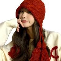 ราคา พร้อมส่ง หมวกถัก หมวกแฟชั่น หมวกไหมพรมผู้หญิง หมวกสวมหัวถักมือปิดหูกันหนาวสไตล์ญี่ปุ่น (21011485092)