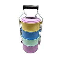 ราคา ปิ่นโตเคลือบสแตนเลส 4ชั้น ราคาสุดคุ้ม ปิ่นโตสีพาสเทล (6150962164)